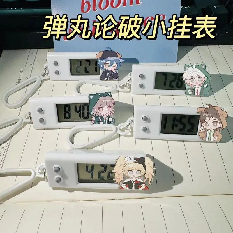 Anime Danganronpa Nanami ChiaKi Nagito Komaeda Cosplay Desk Clock Digital Clock Student Electronic Watches School bag Ornaments