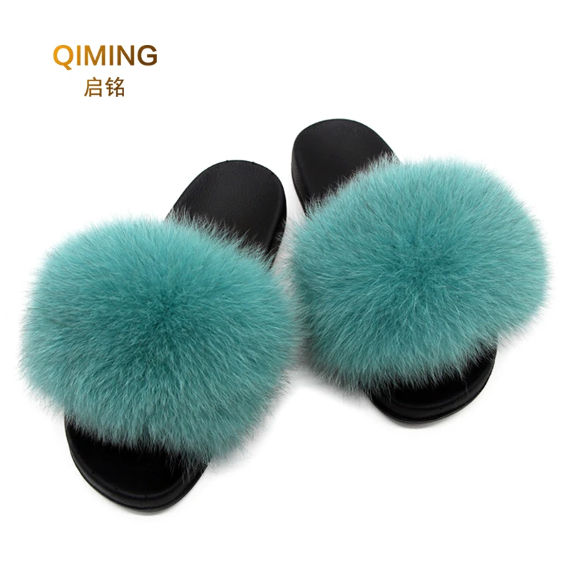 Women Fur Slides Summer Platform Flip Flops Womens Shoes Home Luxury Furry Plush Fur Slippers Indoor Sandals Fluffy Cute Shoes