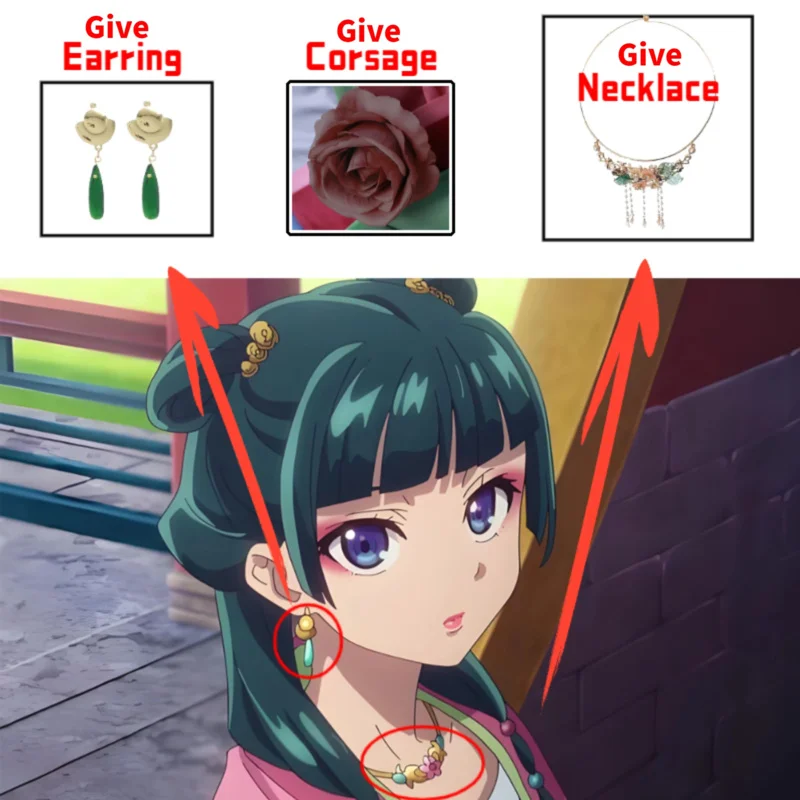 Maomao Costume Cosplay Parrucca Anime The Apothecary Diaries Gonna Abito Verde Top Tornante Kusuriya No Hitorigoto Halloween per le donne