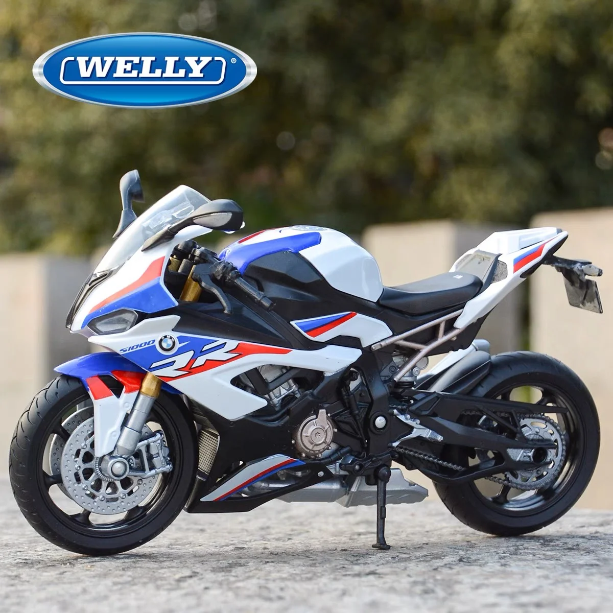 WELLY 1:12 BMW S1000RR 합금 스포츠 오토바이 모델, 다이캐스트 금속 장난감, 스트리트 레이싱 오토바이 모델 컬렉션, 어린이 선물