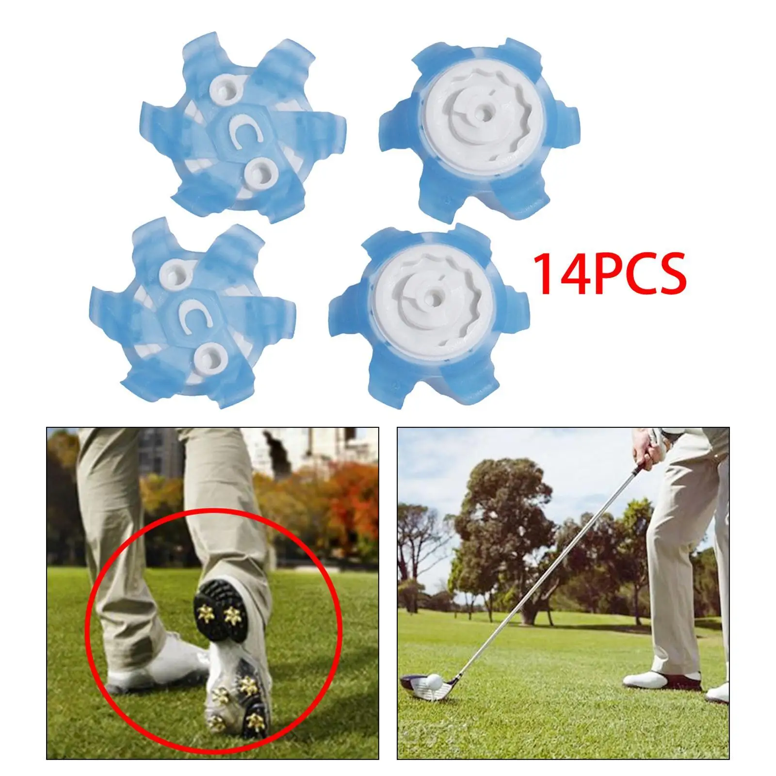 14Pcs Golf Shoe Spikes Durable Golf Shoe Replacements TPU for Women Men