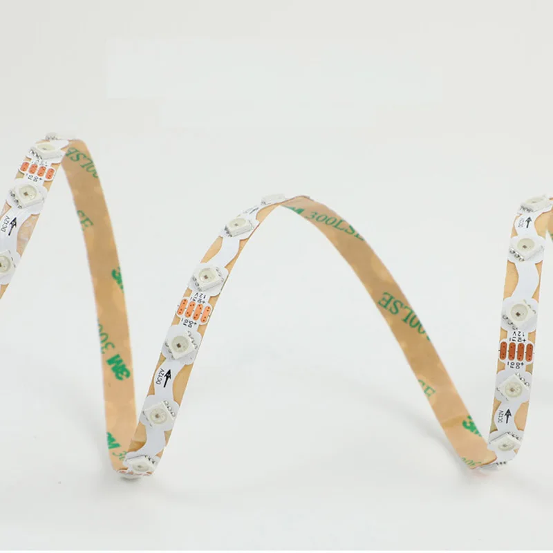 5M 12V WS2815 Bentuk S Zigzag 5050 Strip LED Penuh Warna Pita Ular Dapat Dilipat Beralamat Tanda Logo Huruf 60 Led/M Warna Impian 8Mm