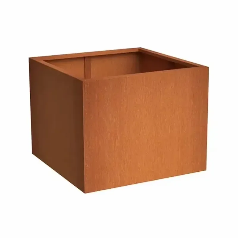 for Corten Steel Modern Square Modular Planter Rusty Flat Pack Flower Pot