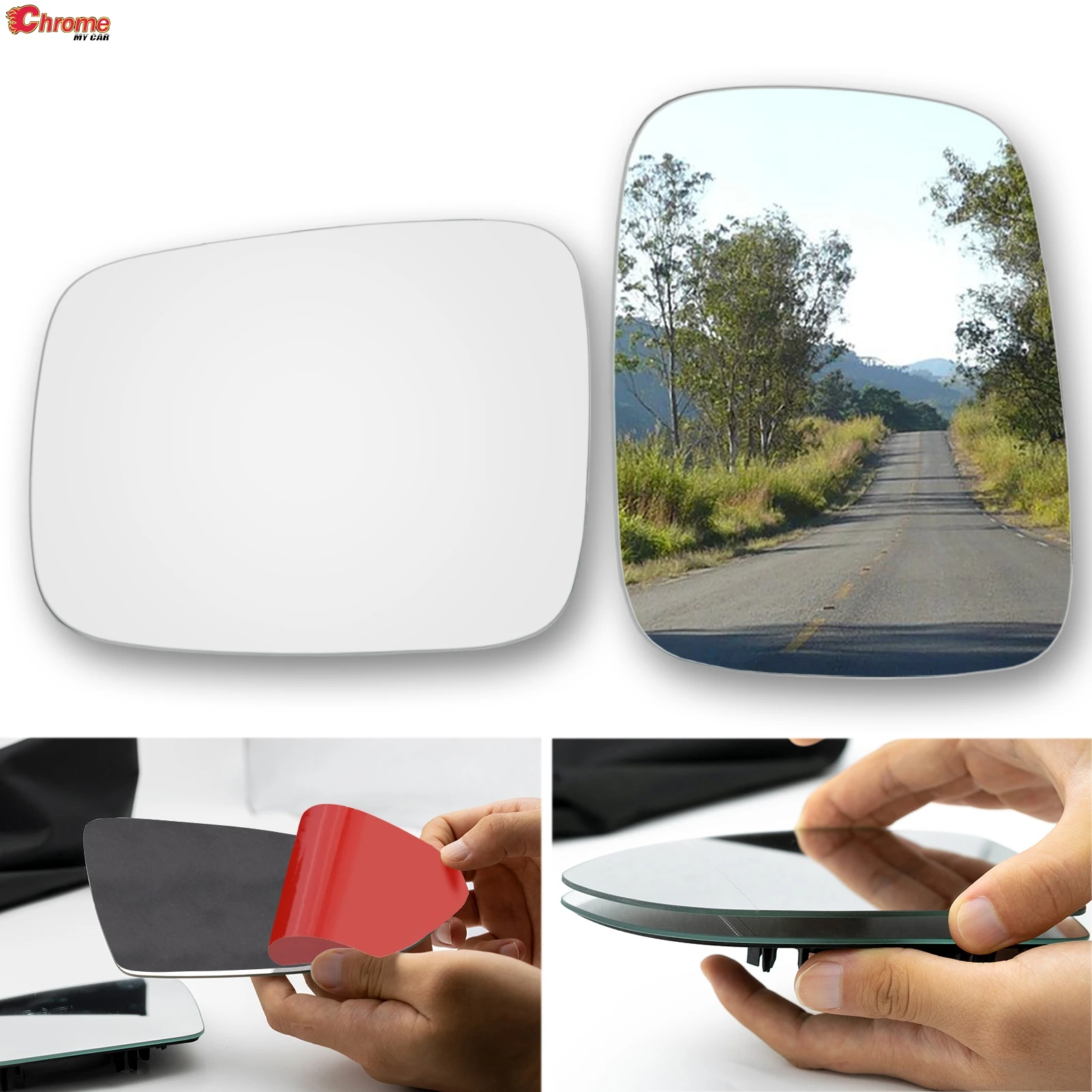 Left Right Hand Side Mirror Glass Stick On Self-Adhesive For Valkswagen VW Transporter T4 1990 - 2003 Rearview Rear View Convex