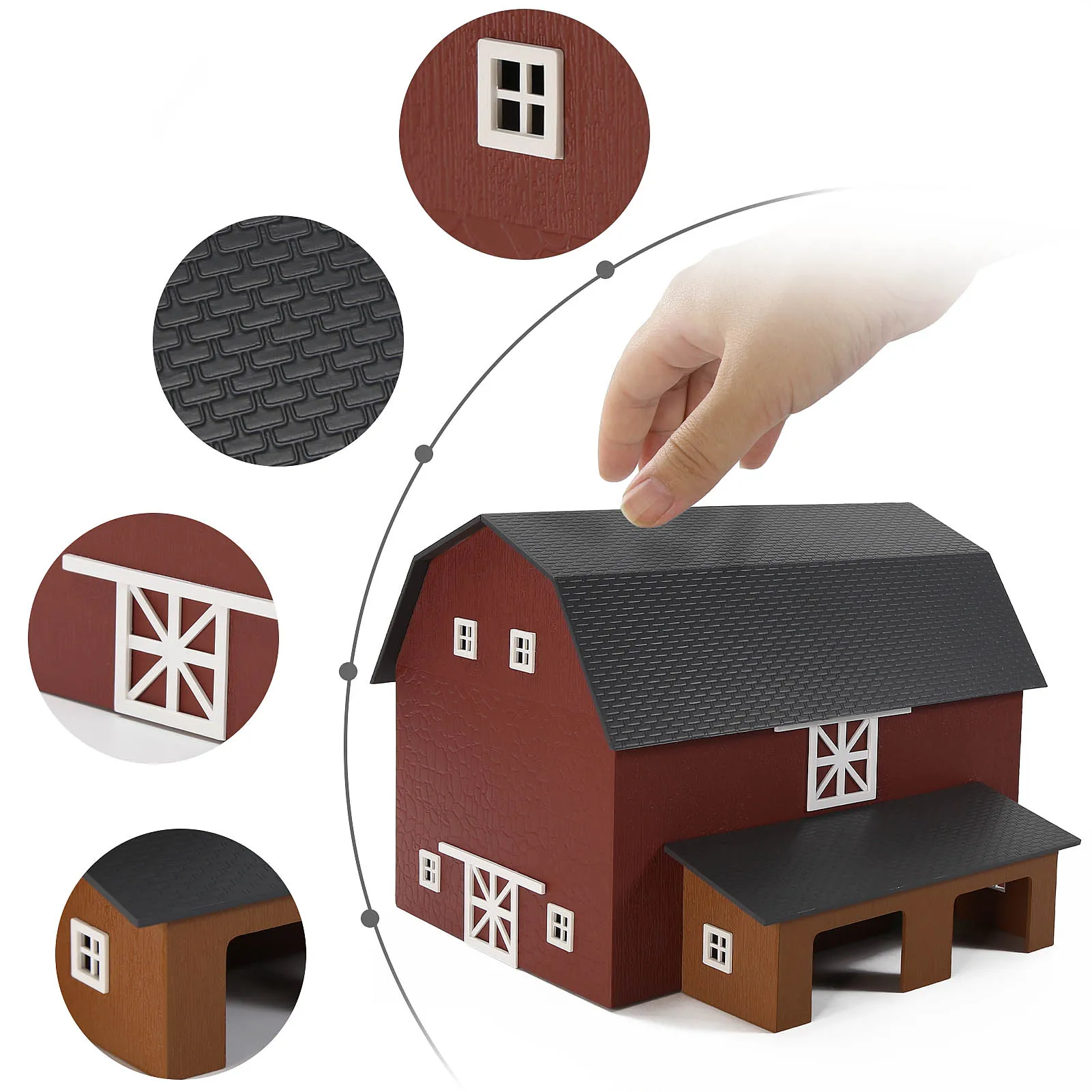 Evemodel – Kit de construction de ferme ferroviaire, modèle à l'échelle HO non construit, DELUXE BARN CHICKEN COOP JZHO6897