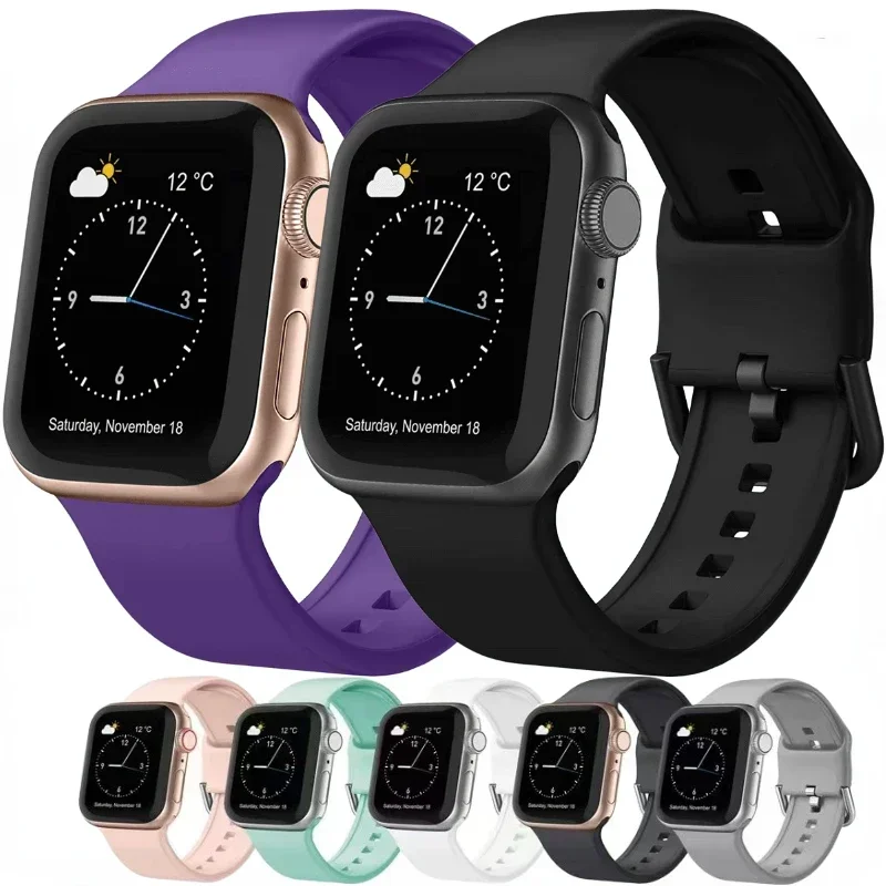 Silikonarmband für Apple Watch Ultra/2 49 mm 10 42 mm-46 mm Sportarmband iWatch 9 8 7 45 mm 41 mm 6 5 4 3 SE 44 mm 40 mm 38 mm