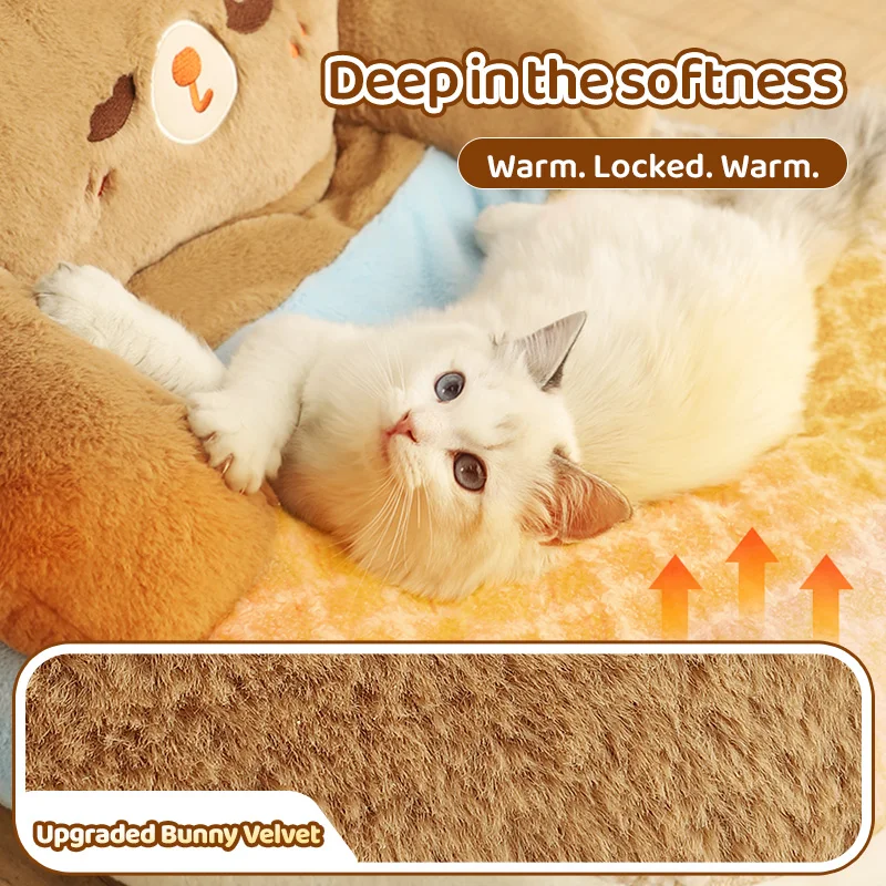 HOOPET Cat Litter Winter Warm All-Season Universal Cat Bed Dog Kennel Sleeping With Pet Cat House Winter Cat Sofa Cat Cushion