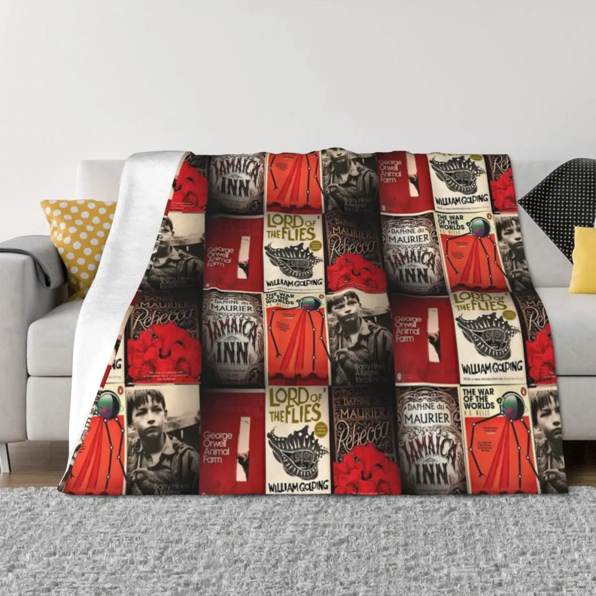 

Classic Book Covers Throw Blanket christmas gifts Designers bed plaid Flannels Blankets