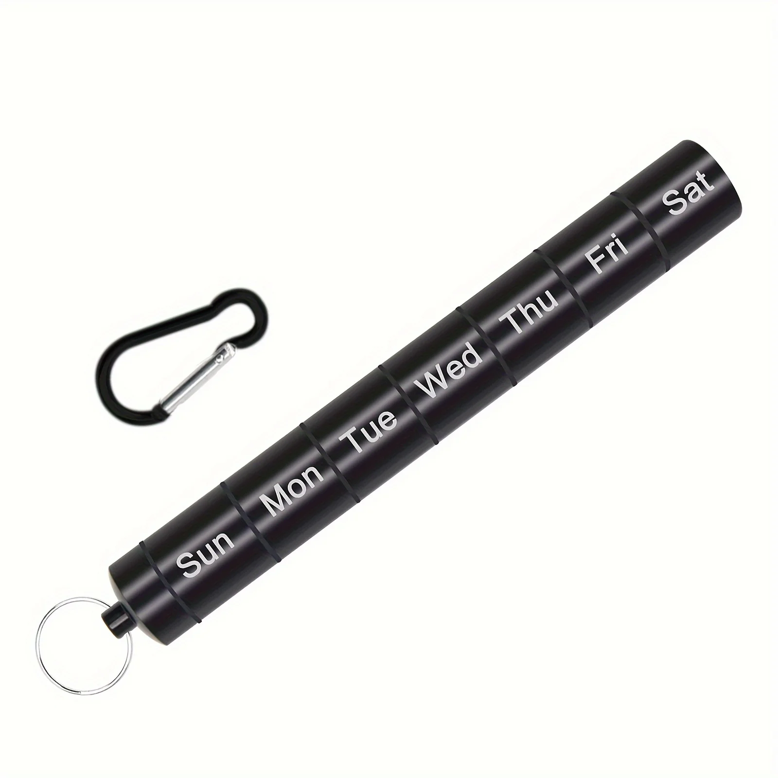 Kleines tragbares Pillenetui mit Schlüsselanhänger, wasserdichter Pillenhalter aus Metall, Mini-Pillen-Organizer, wöchentliche Taschen-Pillendosen – Detail 8