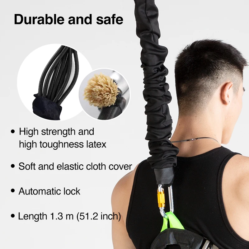 New Arrival Aerial Yoga Bungee rope cord with carabiner hook jumping Dance Fitness workout equipment pants webbing strap