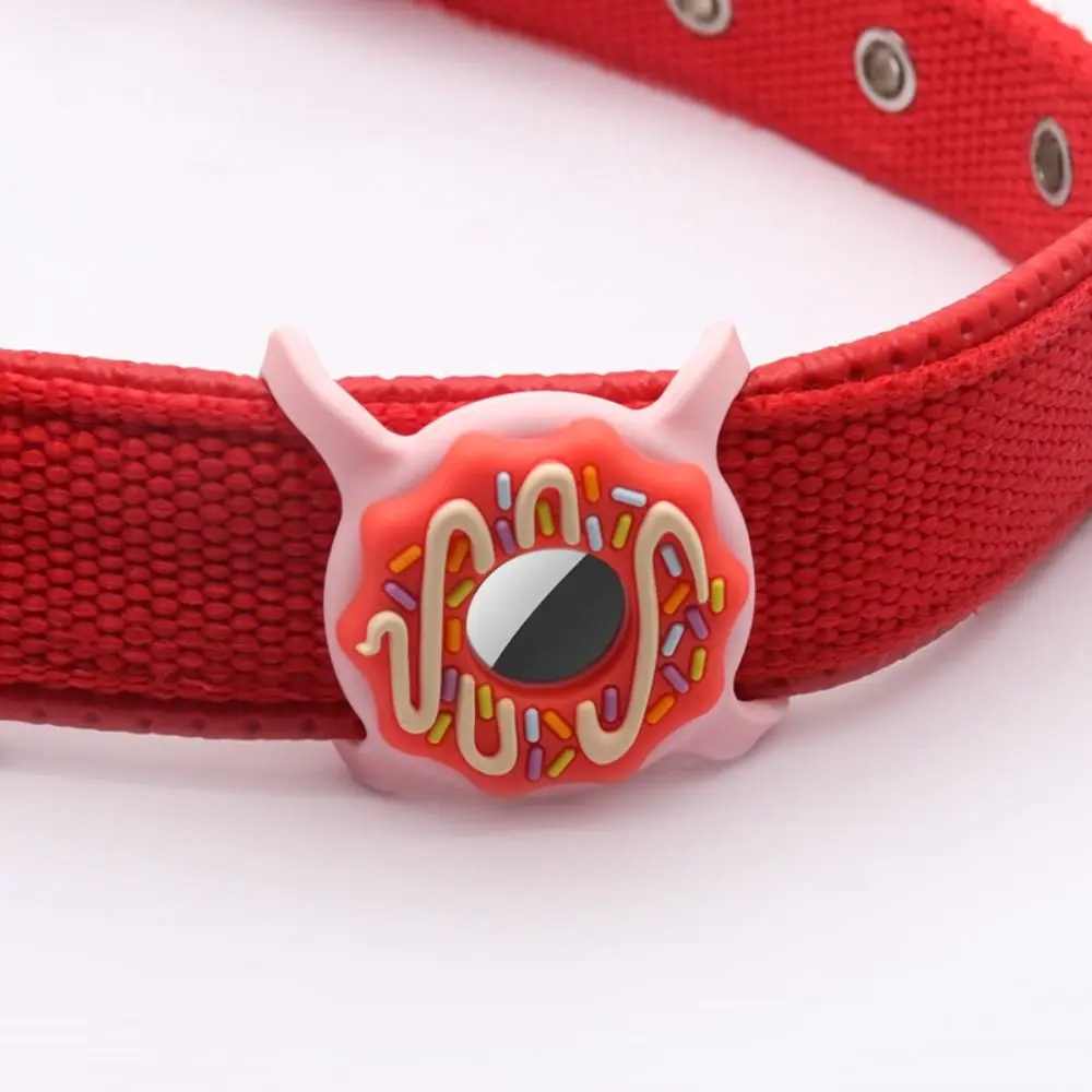 Silicone Protective Sleeve Solid Color Doughnut Dog Collar Holder Waterproof Anti-lost Pet Tracker Protective Case for Airtags