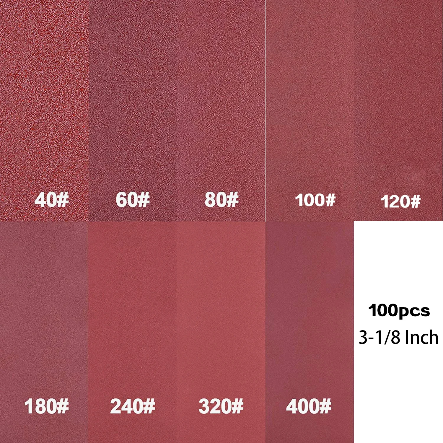 100pcs Triangular Sandpaper Hook & Loop Triangle Sanding Sheets Fit 3-1/8 Inch Oscillating Multi Tool Sanding Pad 40-400 Grit