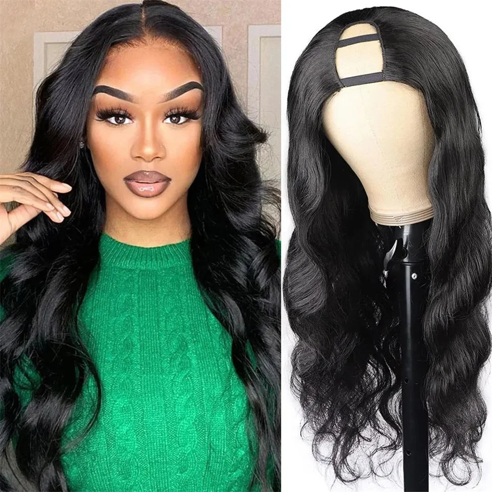 

U Part Wig Body Wave Human Hair For Women Brazilian Machine Made Body Wave U Part Wigs Human Hair 180% Density Natural Color