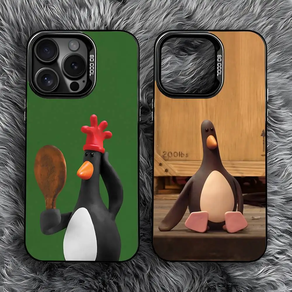 

W-Wallace G-Gromit Feather McGraw Phone Case For iPhone 16,15,14,13,12,11,Pro,Max,Plus,Mini,SE Anti Fall Black Matte Hard Bumper