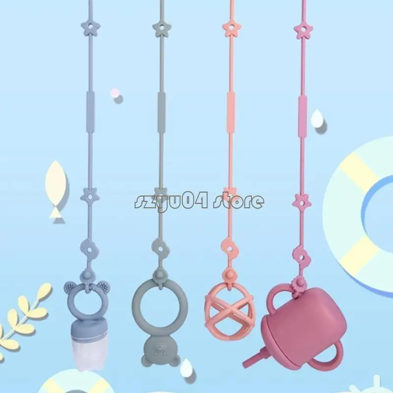 

4X7D Baby Pacifier Clip Silicone Easy to Clean Designs Infant Soother Holder Upgrades for 0 to 3 Year Infants & Toddler