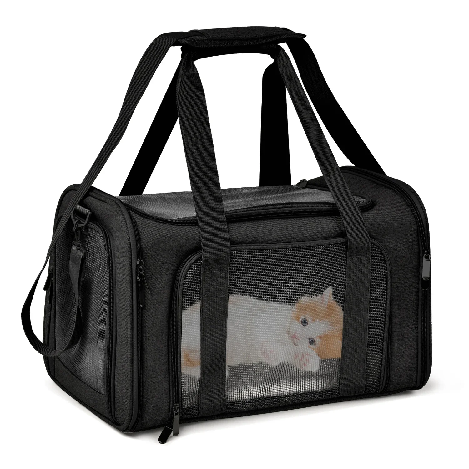 Collapsible Pet Carrier for Small Medium Cats & Puppies Under 15Lbs 1PC Portable Travel Puppy Carrier Outdoor Pet Hand Bag