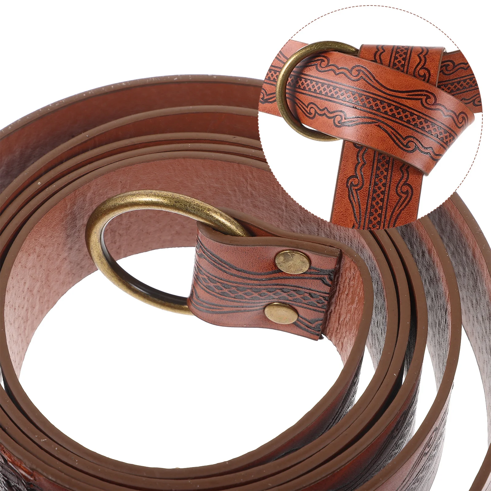 Średniowieczny pas wikingowski, vintage, tłoczony pas renesansowy dla mężczyzn, trwały pas do cosplayu, akcesoria do kostiumów.