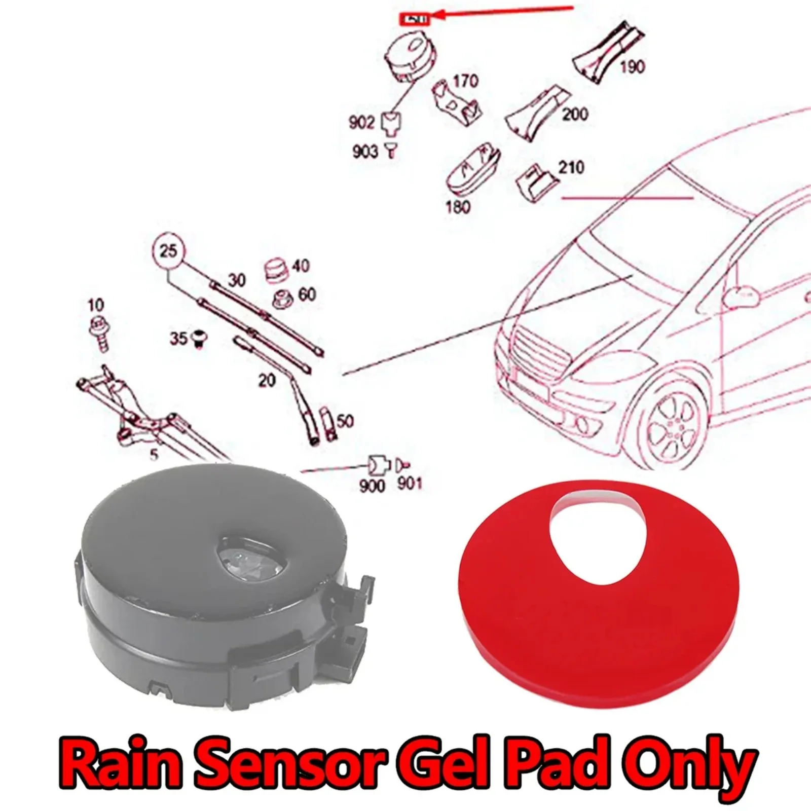 gel reinforced rain sensor Rain Light Sensor Gel Pad Film Silicone Sticker Windscreen Chip For Nissan Renault Infiniti Cadillac