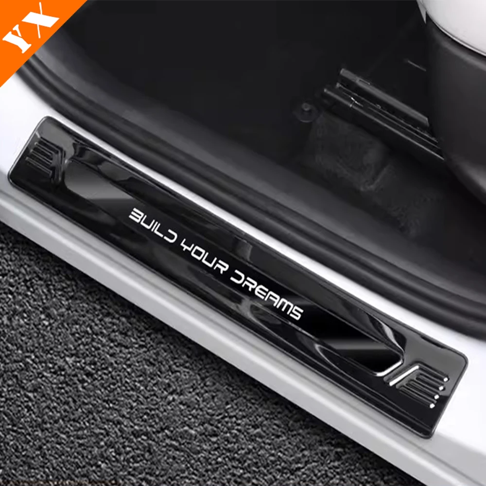 For BYD YUAN UP 2024-2025 Car Door Sill Scuff Plate Welcome Pedal Protection Stainless Black/Silvery Garnish Accessories