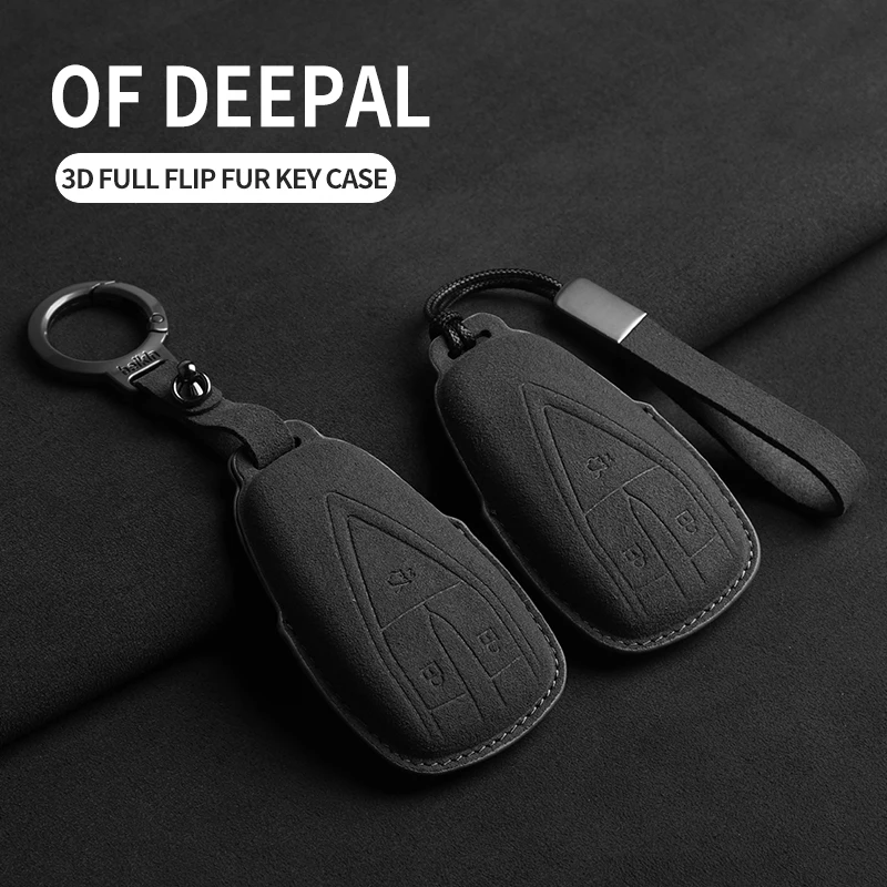 

Leather Car Key Case Cover Fob For Changan CS35PLUS CS35 Plus CS55 PLUS CS75 PLUS Eado UNI-T UNI K Oushang X5 X7 EV 2019-2022