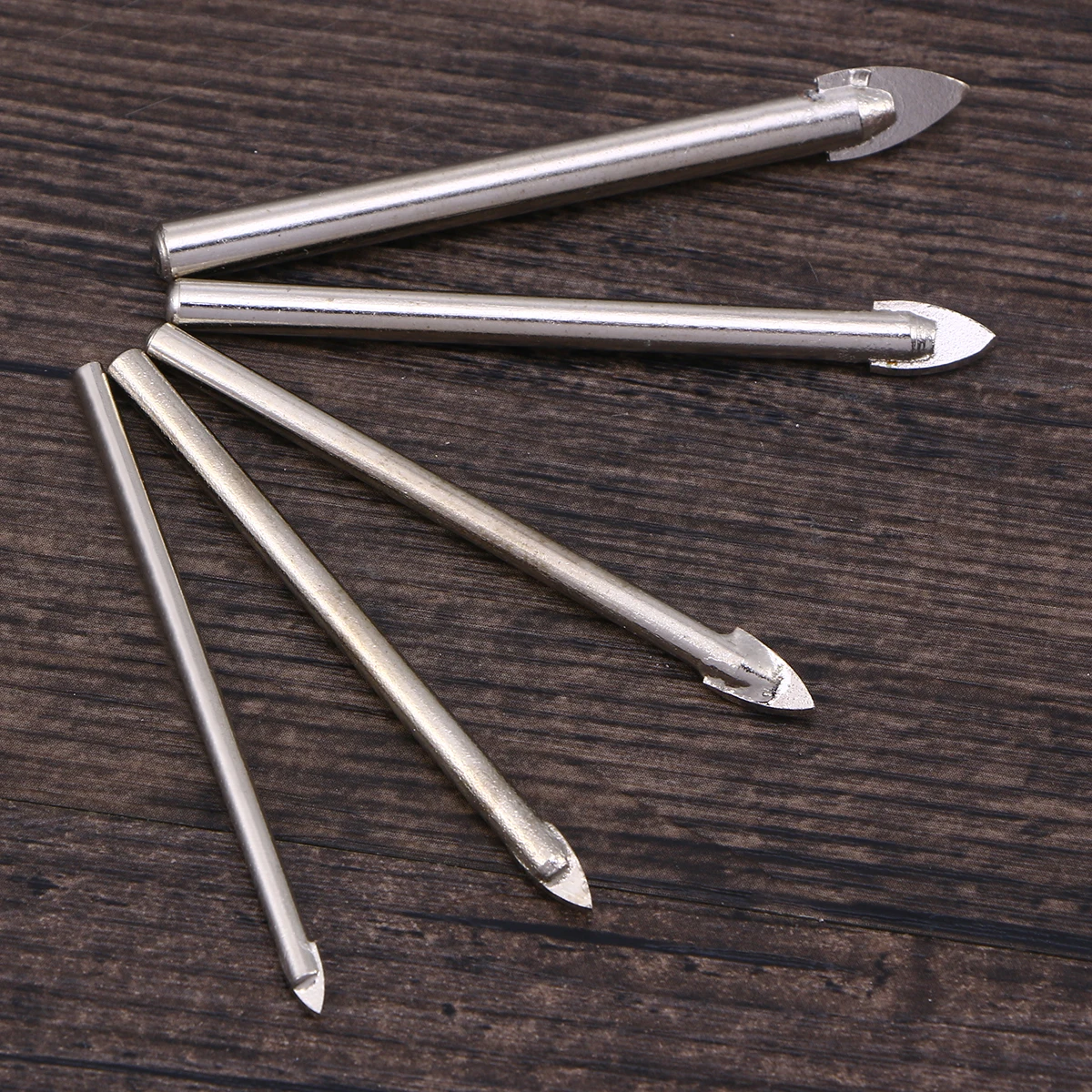 

5Pcs Ceramic Drill Bit Set Premium Alloy Material Reinforced Head Rust Protection Glass Tile Cutter Tool Tile Drill Bit