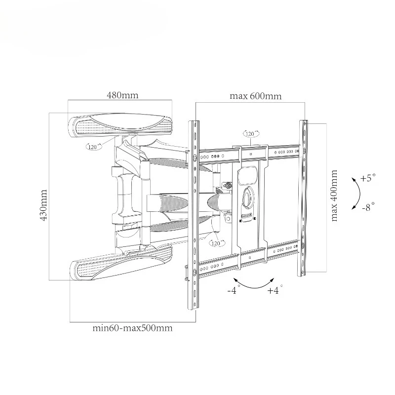 Large Size Popular Design Full Motion TV Mount Swivel TV Stand Bracket for 32''-70'' LCD TV