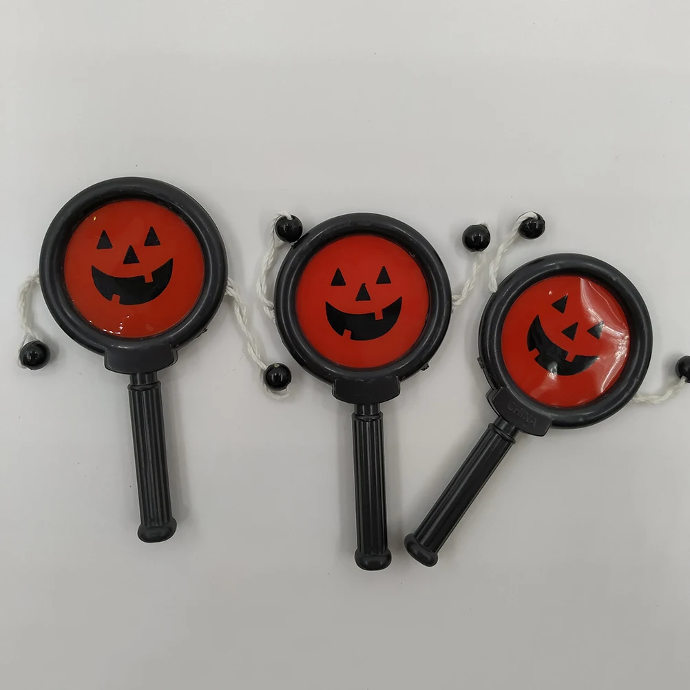 

10 Pcs Pumpkin Rattle Chinese Traditional Toys Shaking for Baby Drum Halloween Musical Instrument