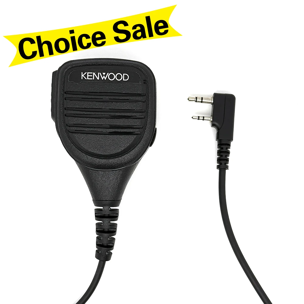 

PMN4013A Handheld Speaker 2-Pin PTT Mic Microphone K-plug Speaker with 3.5mm Earphone Jack for Kenwood Walkie Talkie Accessories