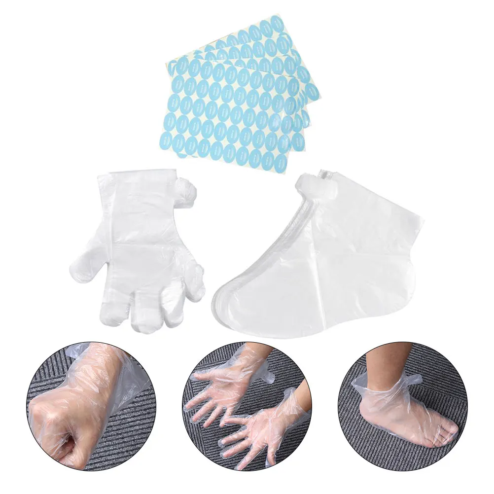 

200 шт., маска для ног, водонепроницаемые перчатки, горячий воск, белый полиэтиленовый материал, устойчивая к разрыву ручка