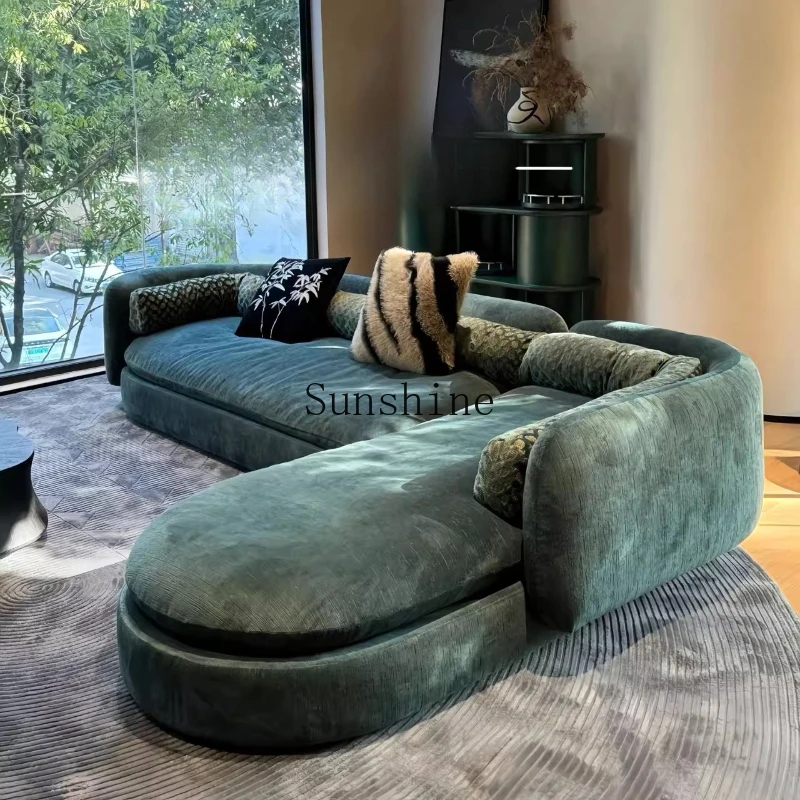 Modern simple light luxury small apartment creative reception fabric corner sofa