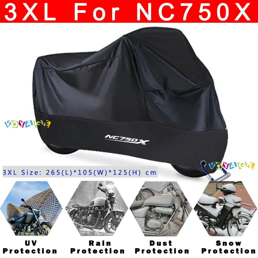 For Honda Nc750x 750 X Cover Waterproof Outdoor Scooter UV Protector Dust Rain Cover For All Season Motorcycle Accessories