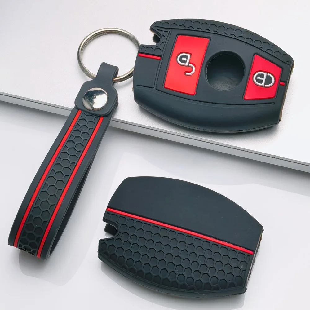 Key Fob Cover for For Mercedes Benz A B C E S CLS CLA GLA GLK ML R Class W203 W204 W211 W212 2 with Keychain Anti-Scratch