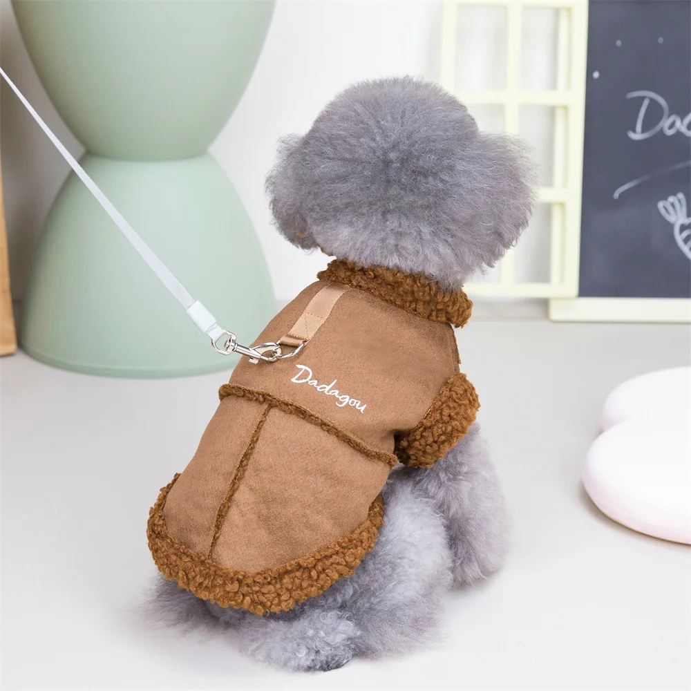 Pet Winter Coat Jacket Fleece Puppy Outfit Vest Warm Dog Clothes For Small Dogs Winter Windproof Pets Apparel Costume