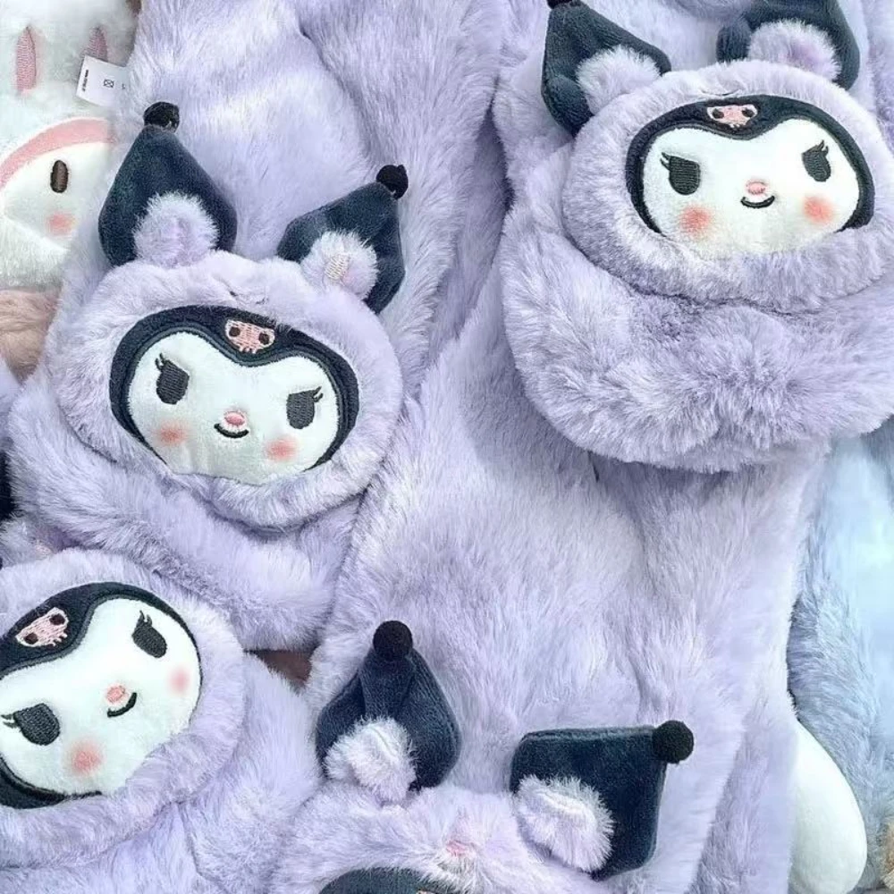 MINISO Sanrio Plush Scarf Baby Accessories Anime Cartoon Warm Accessories Girls Christmas Gifts Suitable for Girls