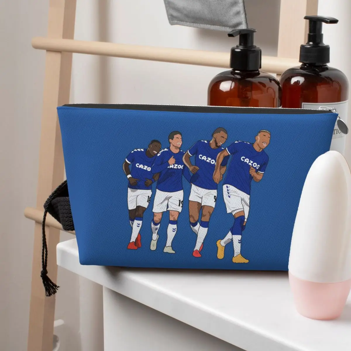 Everton Goal Celebration Richarlison Calvert Lewin Rodriguez Nkounkou Women Cosmetic Bags Travel Makeup Organizer Pouch