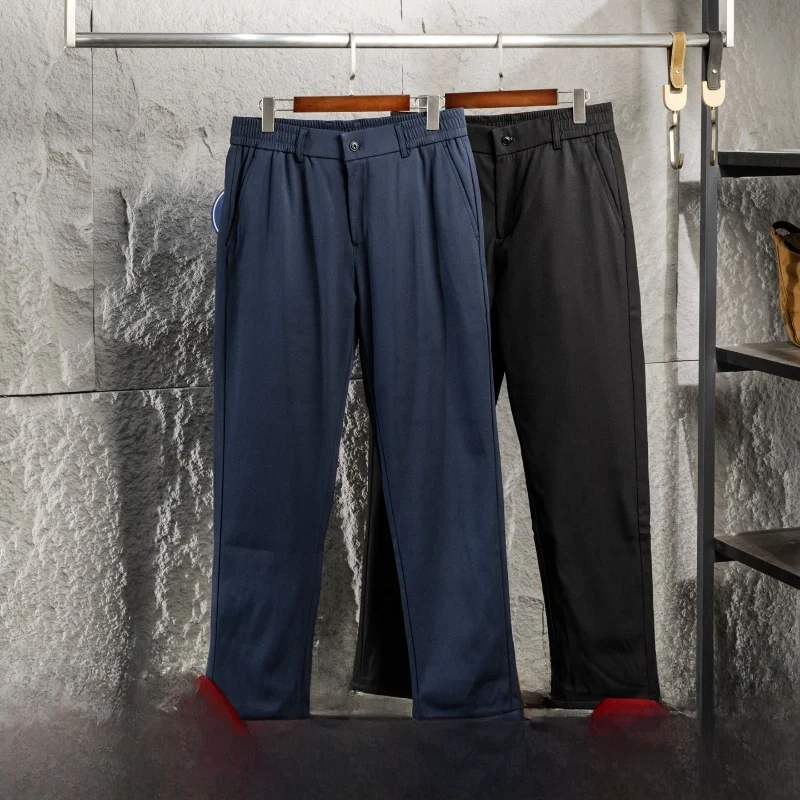 

Мужские утепленные прямые брюки из пуха, ветрозащитные, теплые, осенне-зимние, новые, однотонные, для бизнеса и отдыха