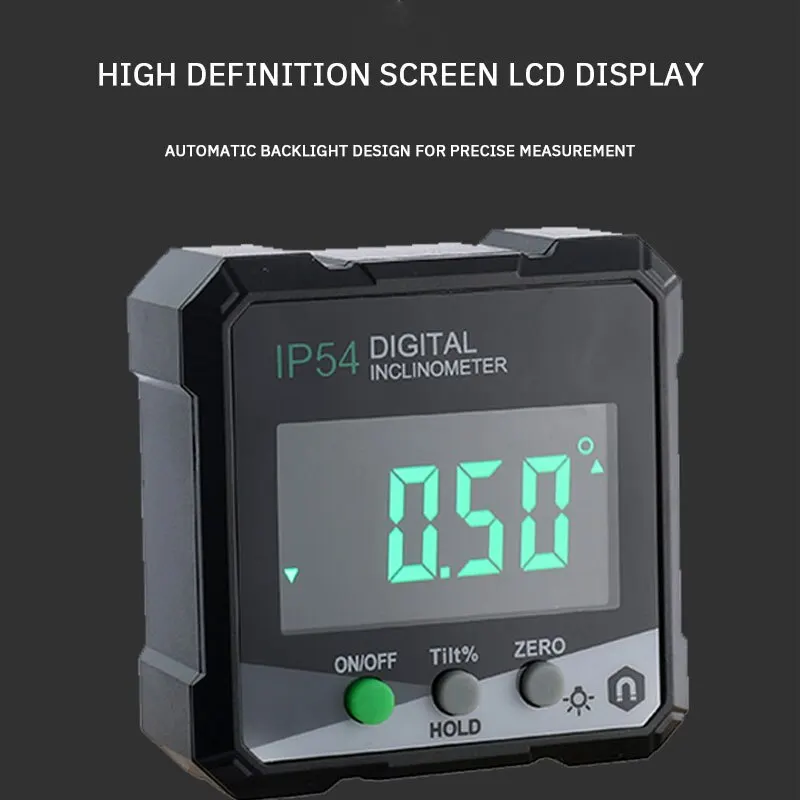 Digital Display Inclination Box Precision Measurement with Backlight Magnetic Suction Protractor Inclinometer Angle Meter 1PC