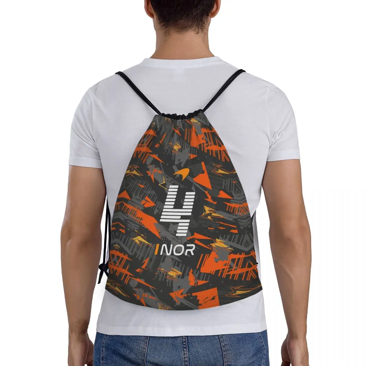 Benutzerdefinierte Motorrad Racing L-Lando Norris Kordelzug Rucksack Sport Sporttasche für Frauen Männer Training Sackpack