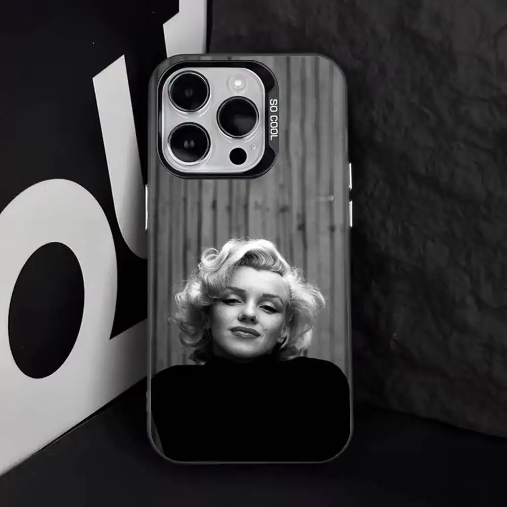 Чехол для телефона 80-х годов M-Marilyn M-Monroe iPhone 16 15 14 13 12 11 8 7 Pro Max Plus Mini XS SE Anti Fall Black Matte Фото №5