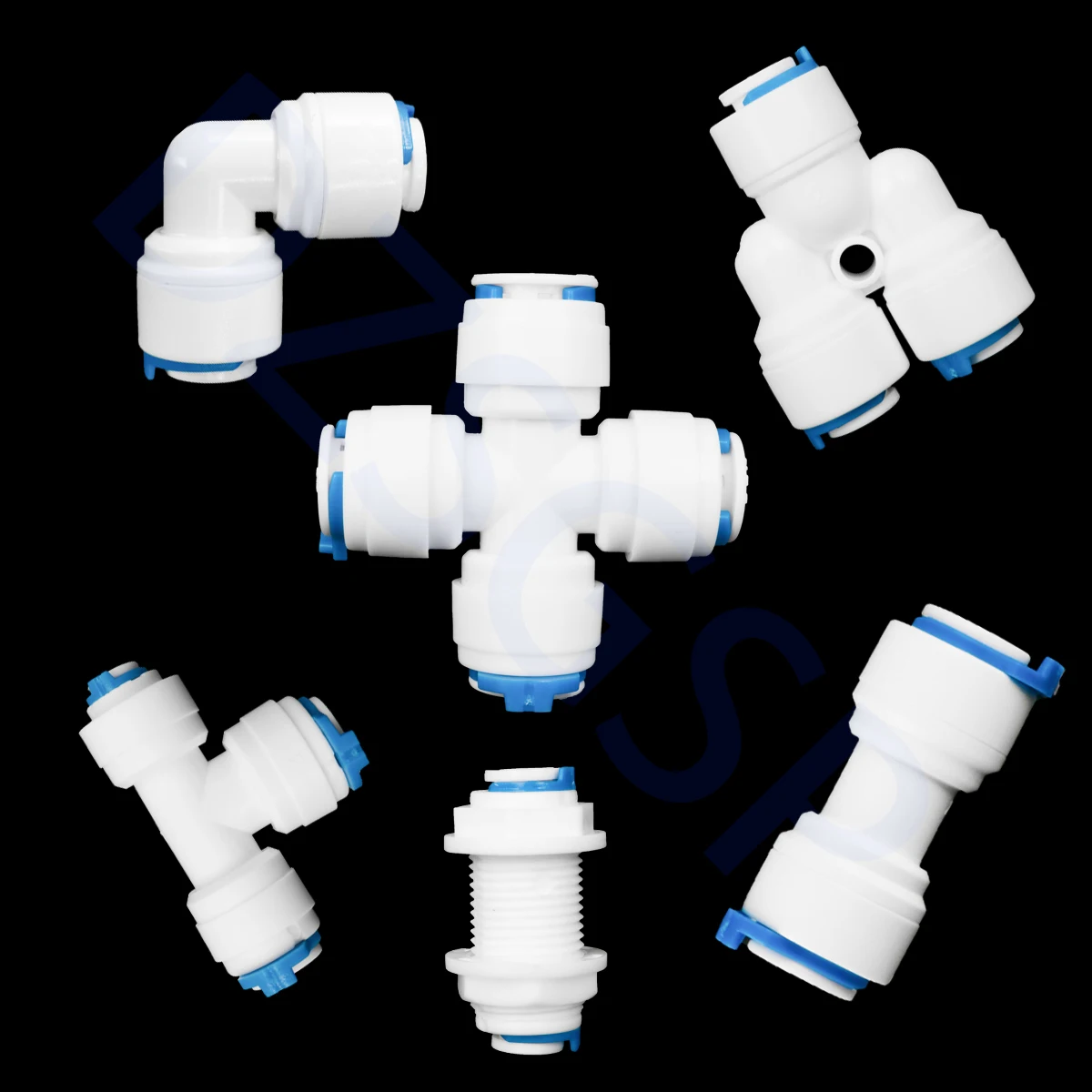 Reverse Osmosis Quick Coupling 1/4 3/8 Hose Connection Tee Y Connector + Way Equal Elbow Straight RO Water Plastic Pipe Fitting