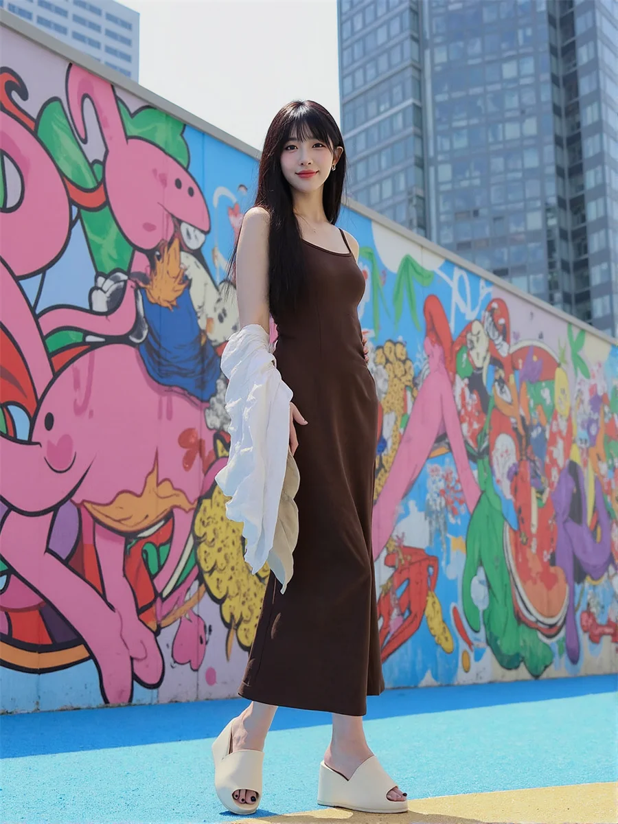 فساتين نسائية تتجه فستان طويل غمد طول الكاحل فتحة جانبية فتحة عالية انقسام انقطاع انقطاع ثقوب مجوفة #5