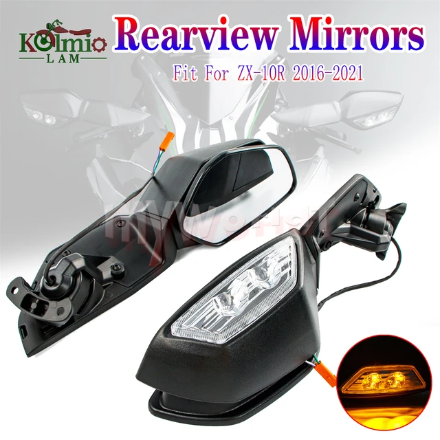 Fit For Kawasaki Ninja ZX10R 2016 - 2021 LED Rearview Mirror Turn Signal  ZX-10R ZX 10R 2017 2018 2019 2020 16 17 18 19 20 - AliExpress