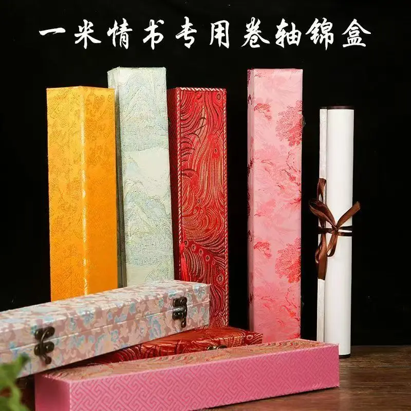 

Scroll Storage Box For Chinese Calligraphy Painting, Wood Artwork Organizer Case Holder