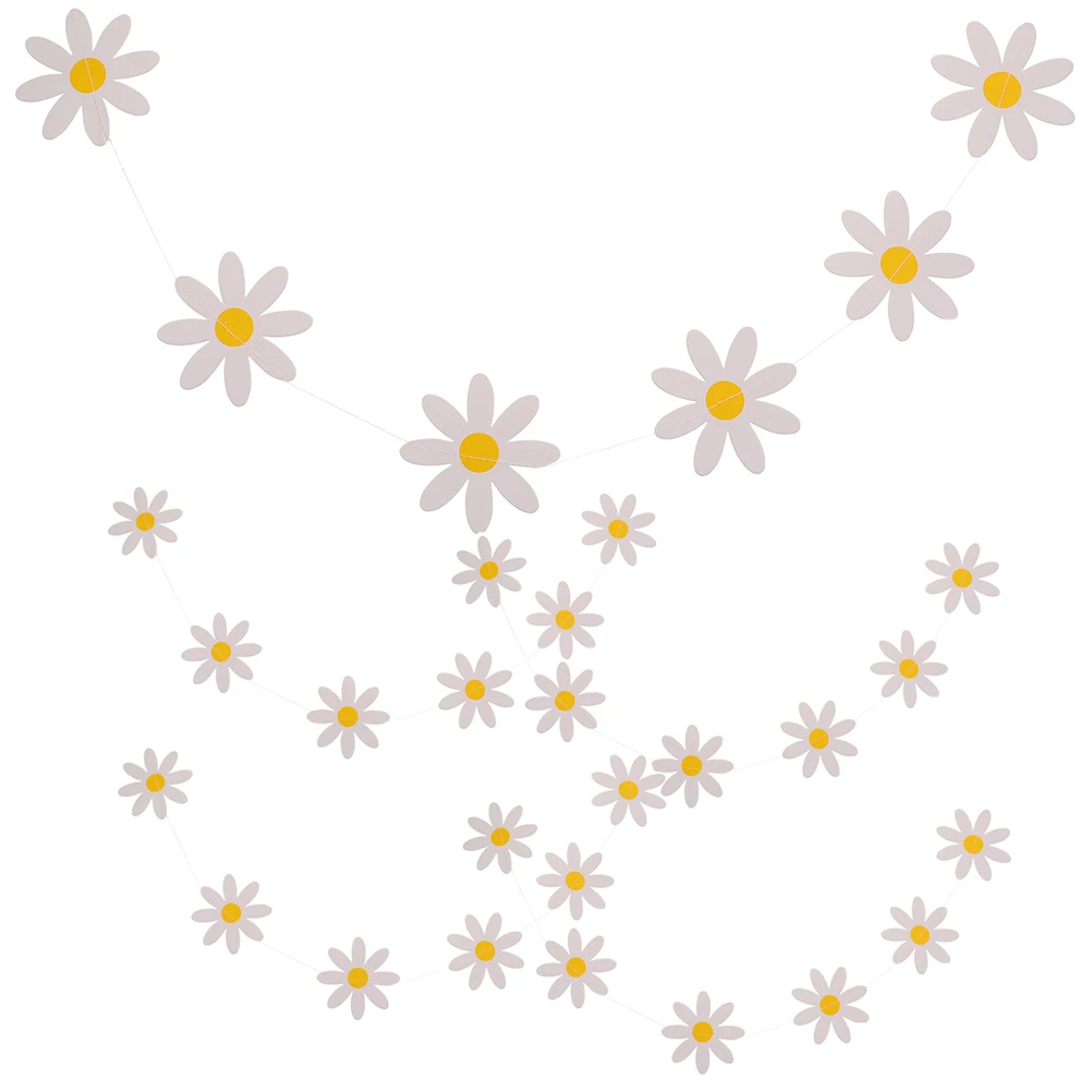 

5pcs Decor Daisy Birthday Daisy Party Bunting Hanging Flag Banner Hanging Birthday Party Banner Flag Festival Supplies