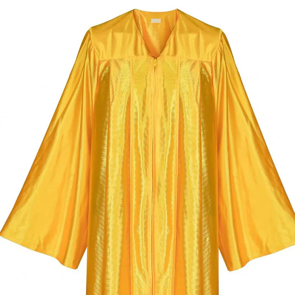 2025년 1세트 유니섹스 졸업 가운 모자 세트 V넥 루즈 태슬 연도 태그 대학 학사 박사 학위 졸업식 가운