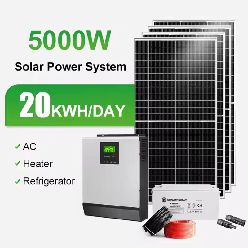 Jinko Solar Off-Grid System DIY Complete Kit with 5kw 10kw 15kw 20kw Inverter MPPT Controller Lithium Ion Battery for Home Use