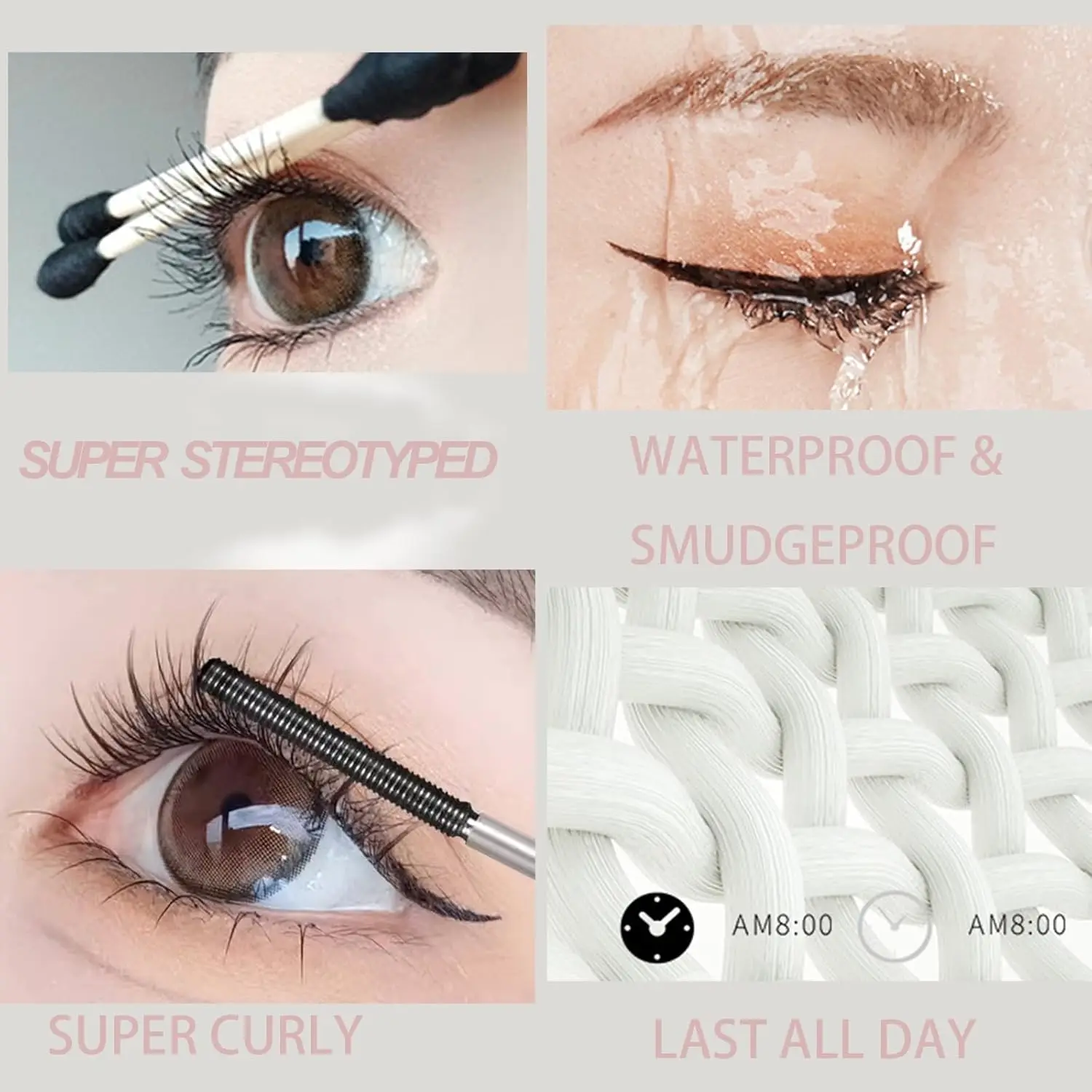 4D Fiber impermeável cílios Mascara, escova preta, volume extra, prova de água, alongamento, cílios máscara, maquiagem, sexy, fêmea, Eye Lash produto