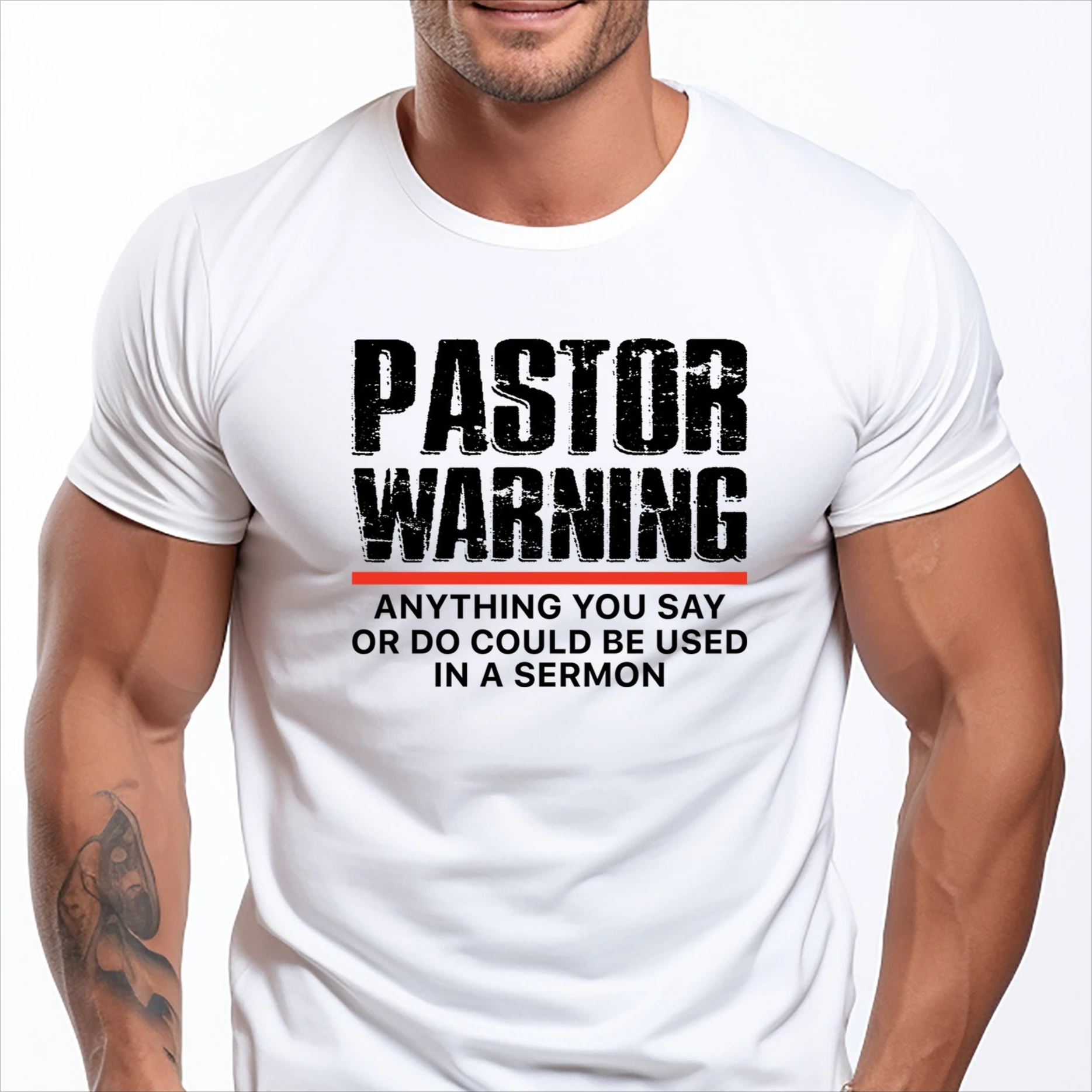 Pastor Warning T-Shirt Summer Men's Tracksuit O-Neck Short Sleeve Pullover Top Breathable Sportswear Harajuku Fashion Streetwear