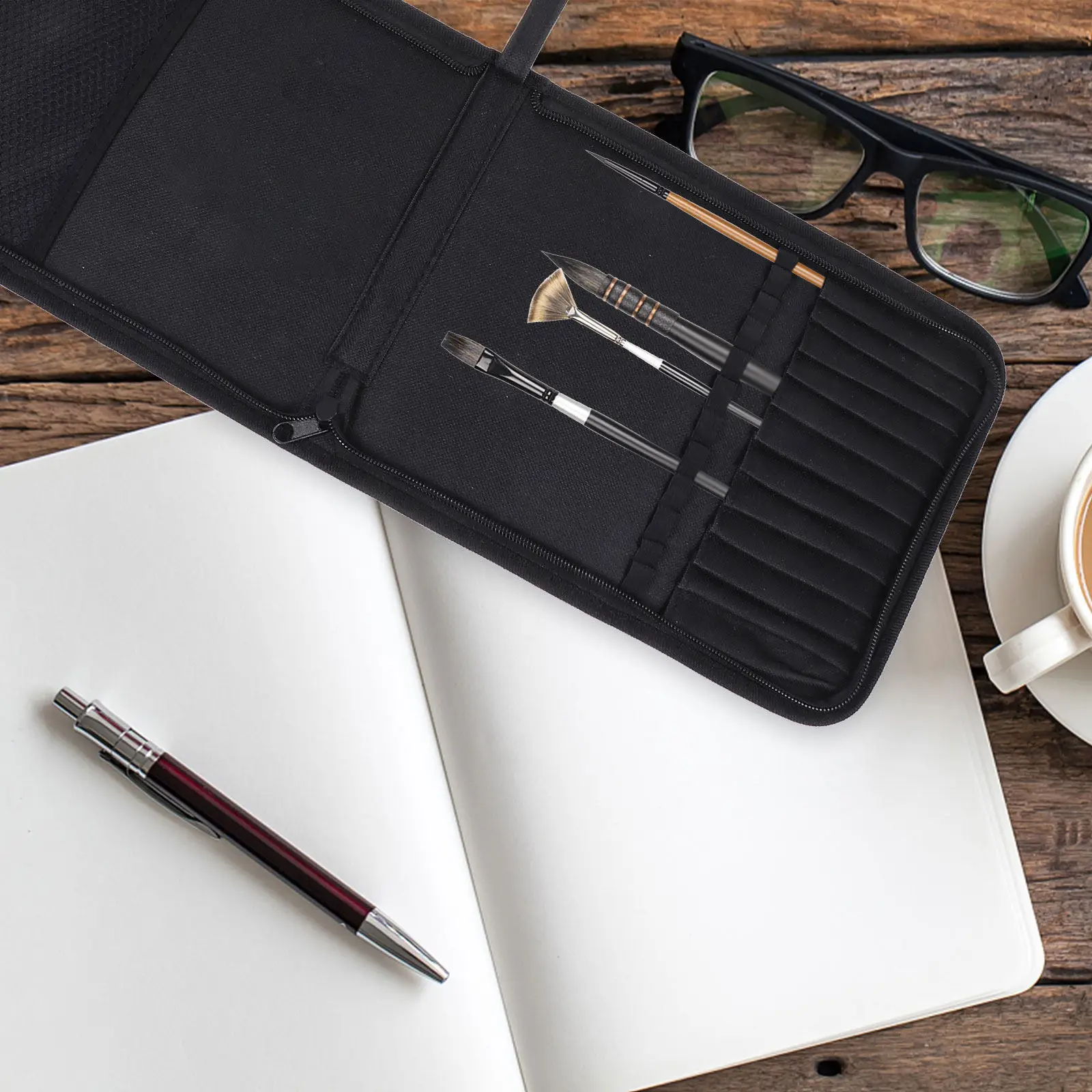 

1 шт. сумка для карандашей, большая вместимость, из высококачественного материала, с гладкой молнией, органайзер для хранения карандашей, пенал для художников