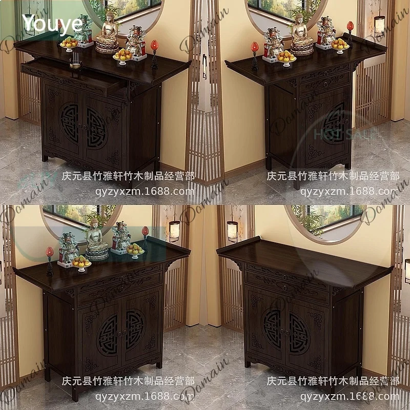 ZL New Chinese Style Buddha Shrine Cabinet Stand Altar Table for Home Worship Feng Shui Decor